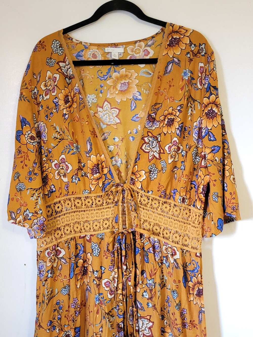 Hard To Find C'est 1946 Floor Length Kimono Duster Sz XL Made In 2018